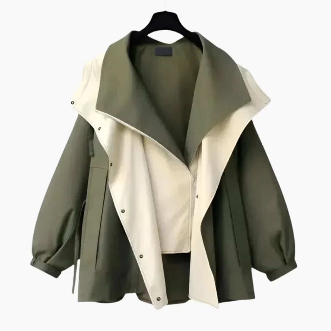 Bavane | Women's Oversized Jacket with Zipper and Wide Collar