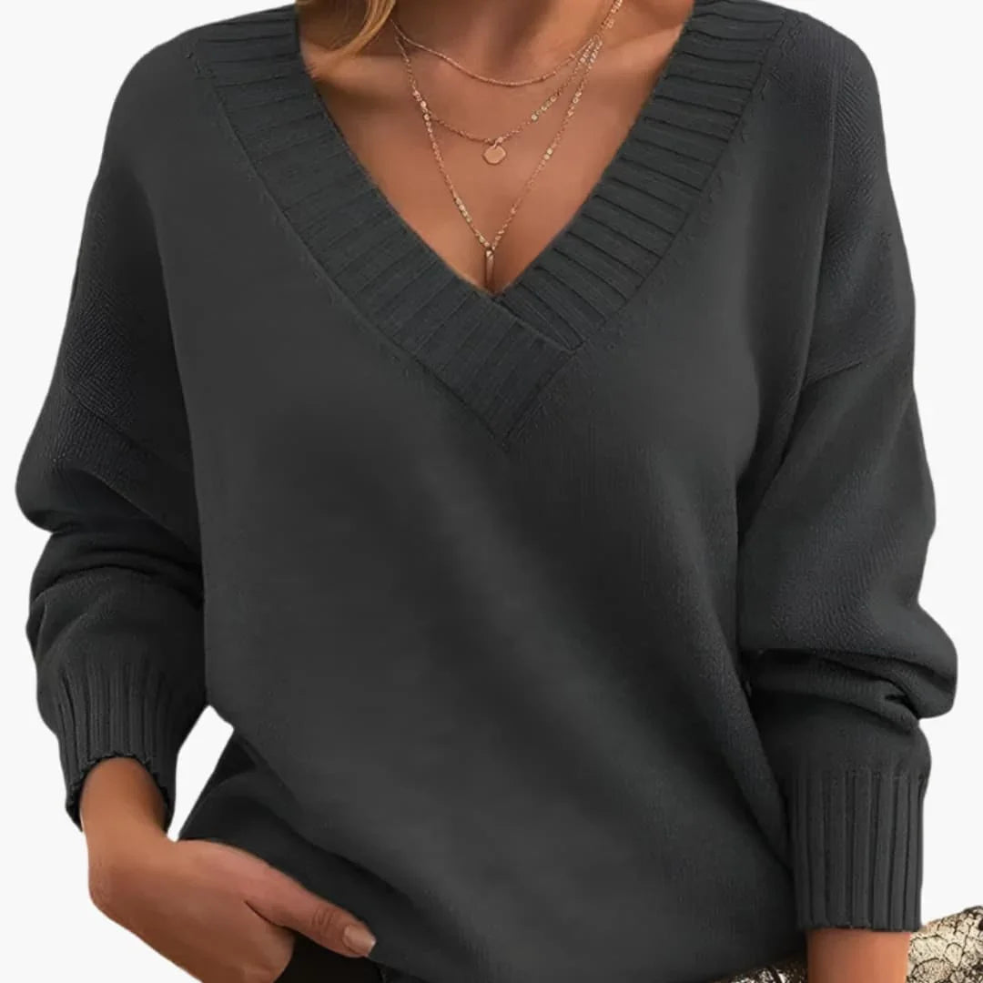 Bavane | Women's Oversized Sweater with V-Neck