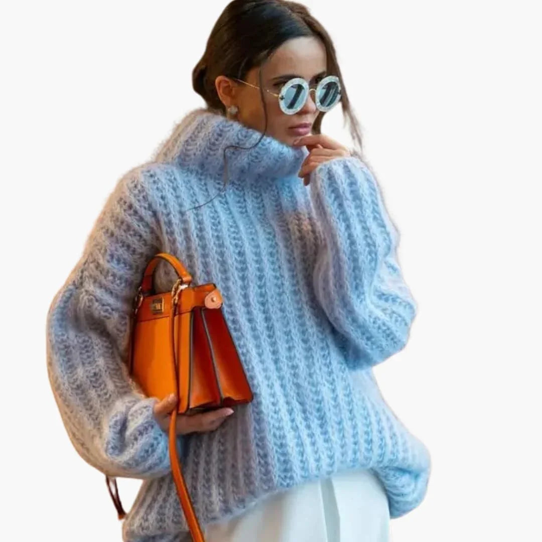 Bavane | Women's Oversized Knit Sweater with Turtleneck