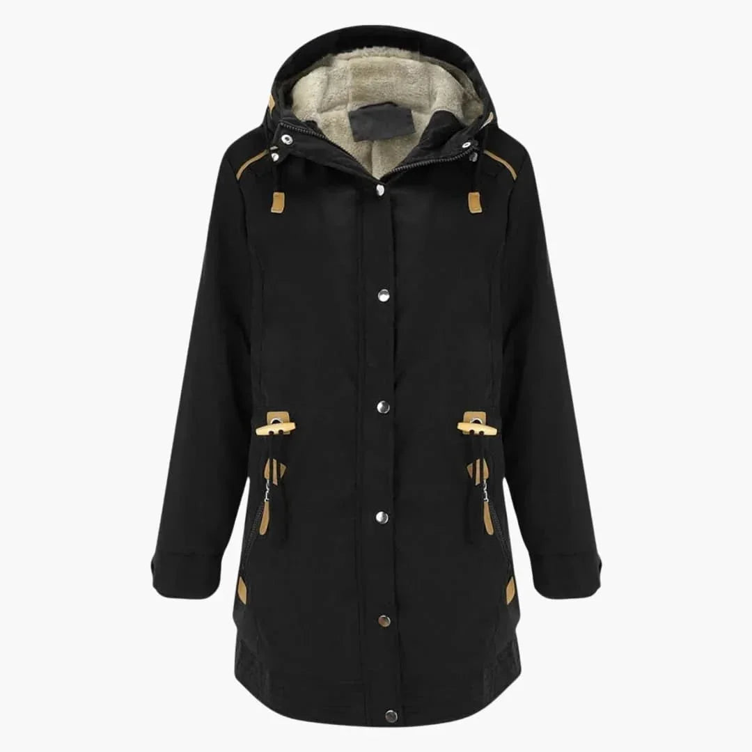 Bavane | Women's Parka Jacket with Hood and Long Sleeves
