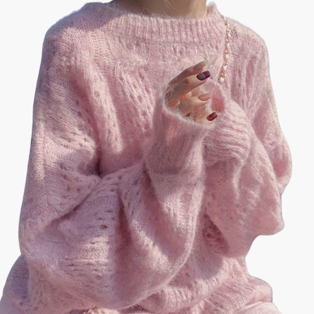 Bavane | Women's Sweater with Open Knit Surface