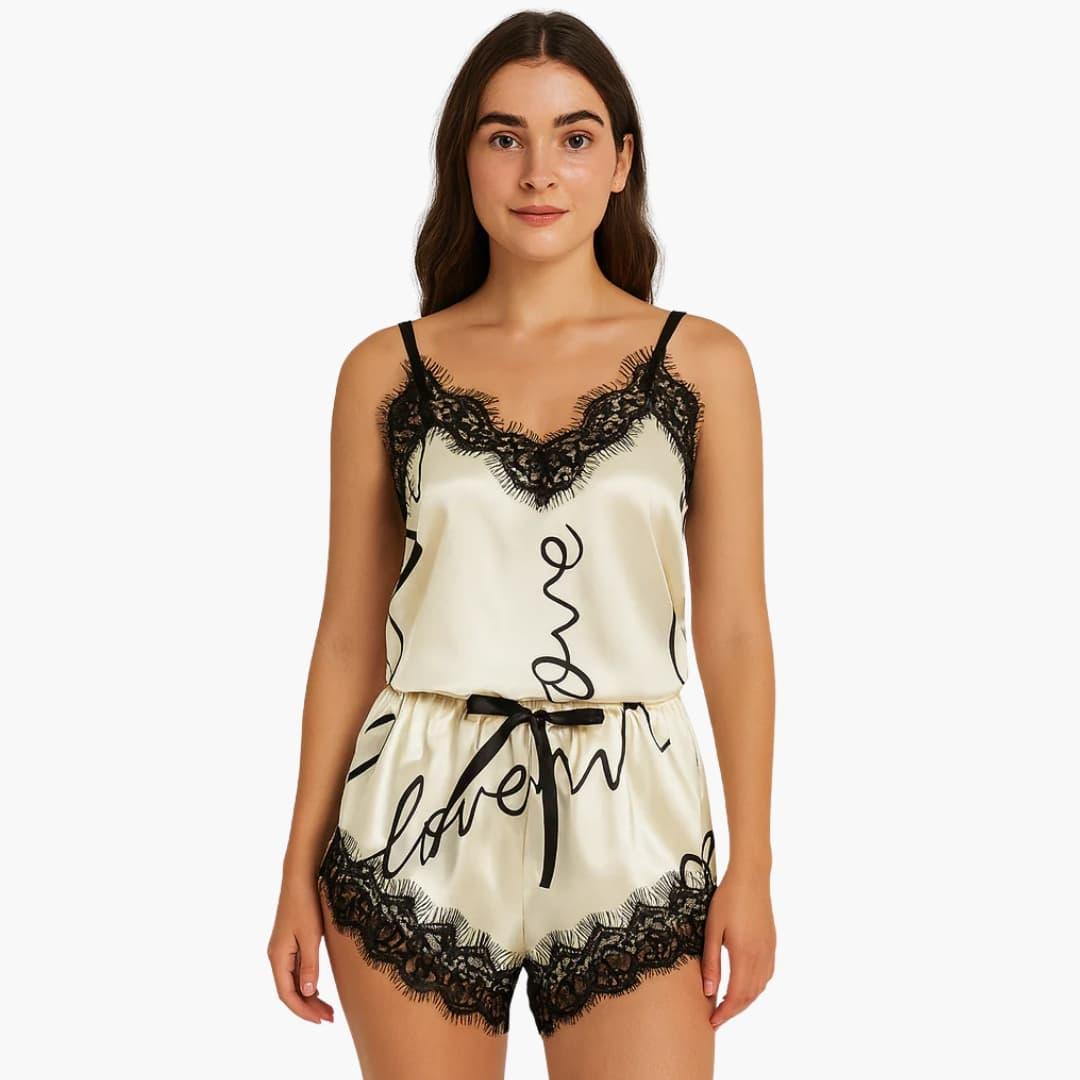 Bavane | Women's Pajama Set with Spaghetti Top and Printed Shorts