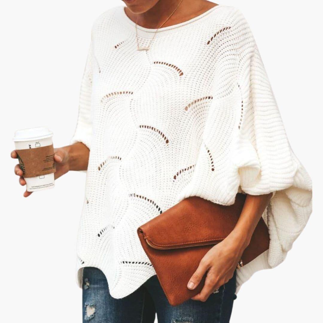 Bavane | Women's Knit Sweater with Batwing Sleeves