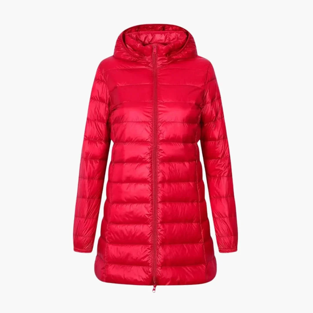 Bavane | Women's Winter Down Jacket with Hood and Long Cut
