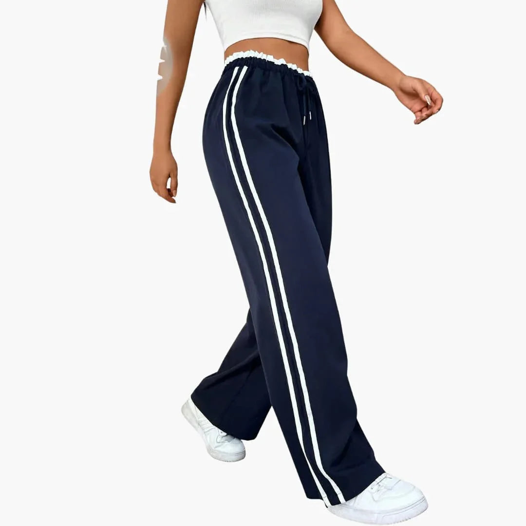 Bavane | Women's Trousers with Elastic Waistband and Side Stripes