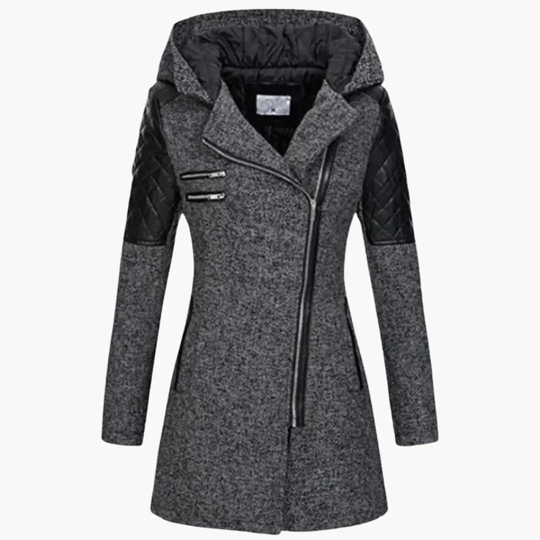 Bavane | Women's Coat with Hood and Zipper