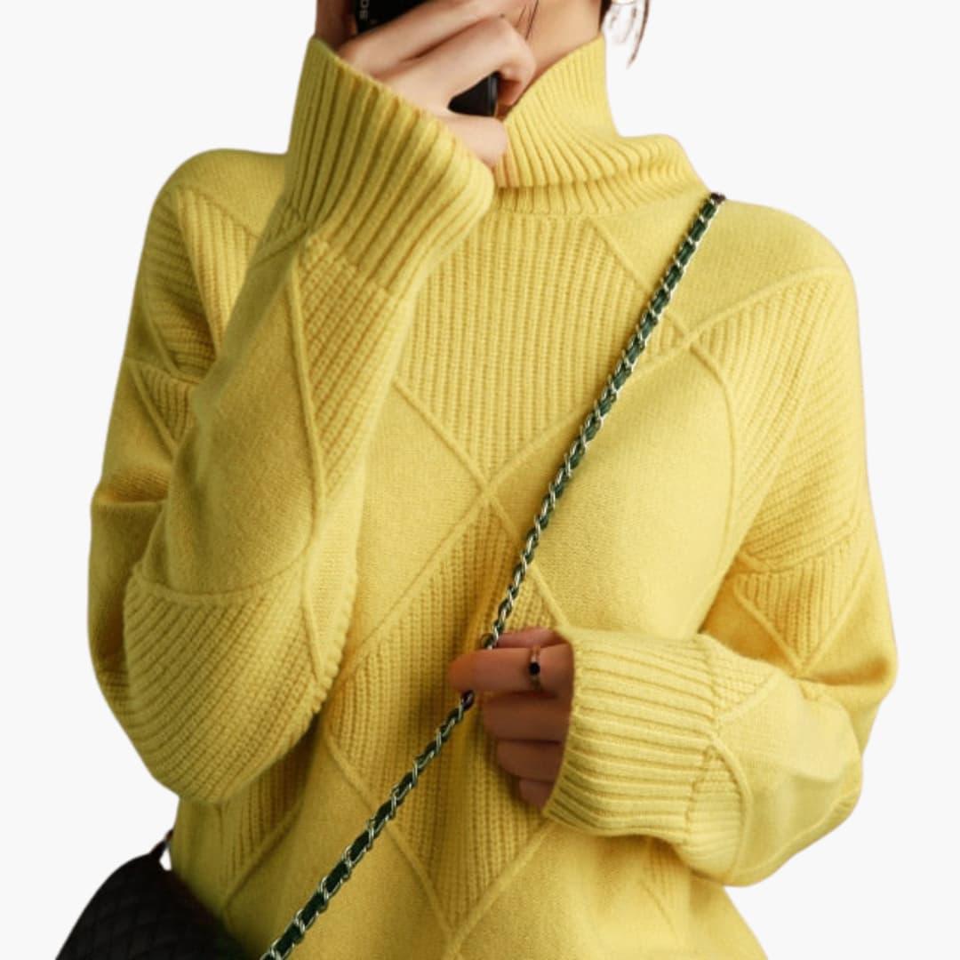 Bavane | Women's Pullover with Turtleneck and Structured Inserts