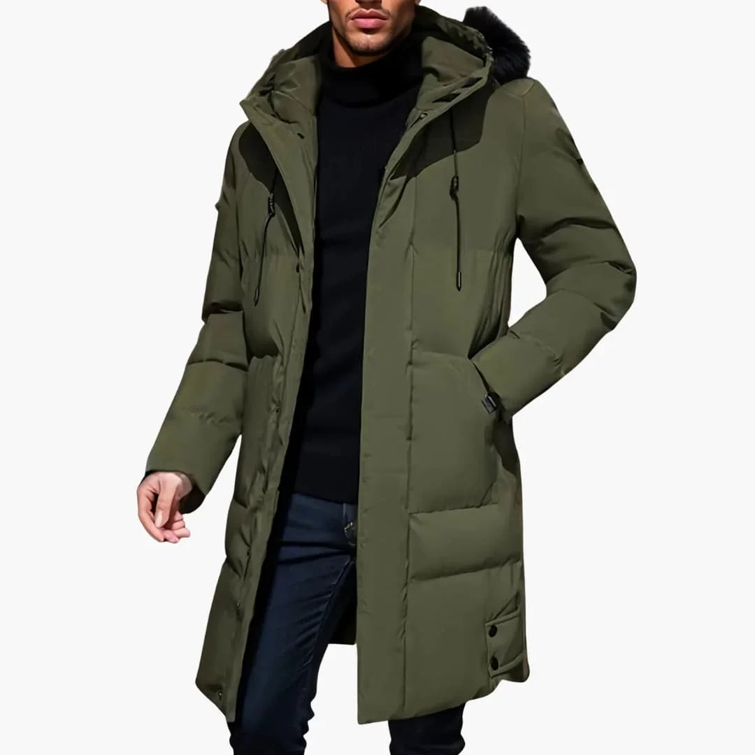 Bavane | Men's Winter Jacket with Long Hem and Adjustable Hood