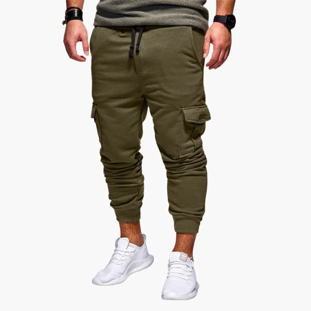Bavane | Men's Cargo Jogging Pants with Waistband and Side Pockets