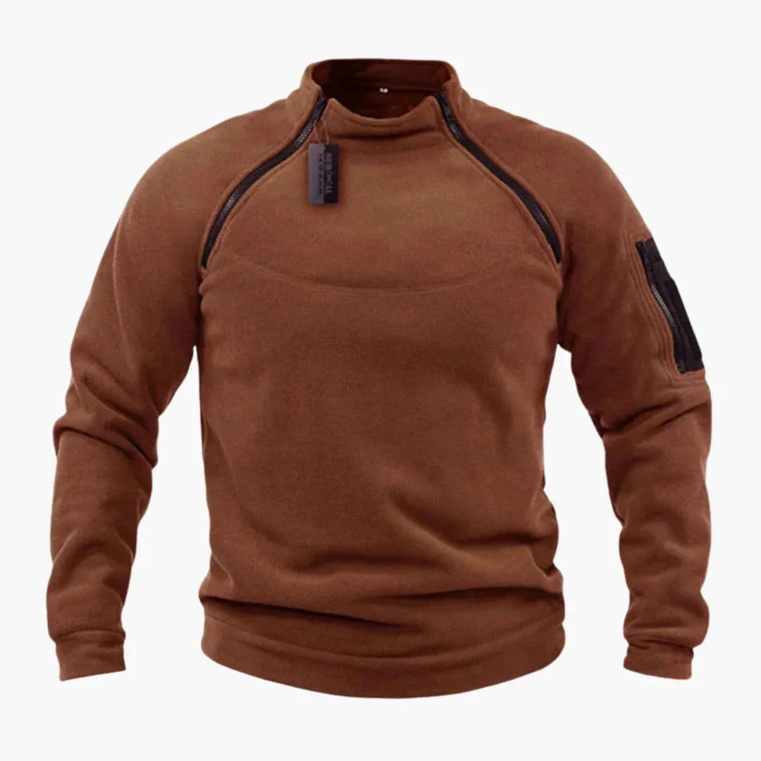 Bavane | Men's Fleece Pullover with Zip Collar