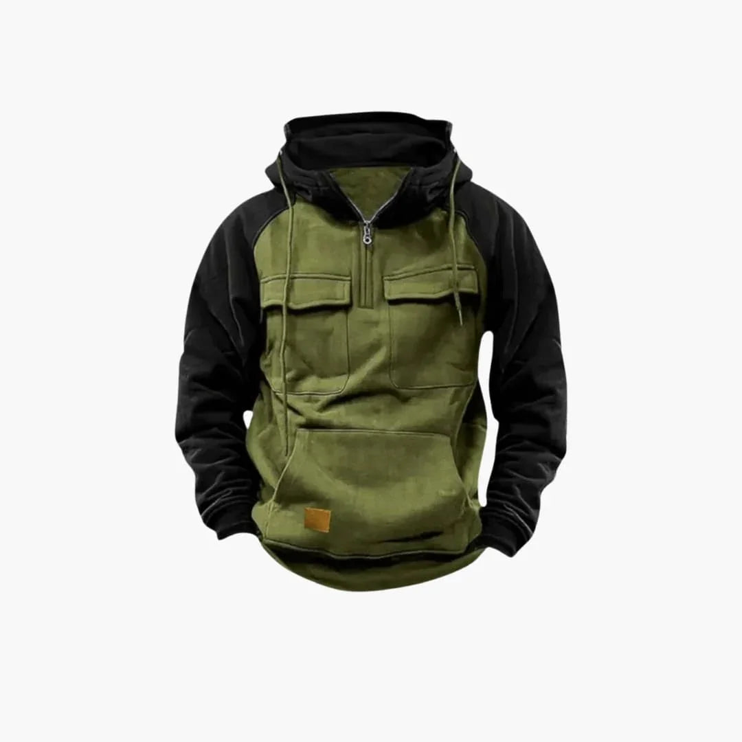 Bavane | Men's Hoodie with Chest Pockets and Quarter Zip