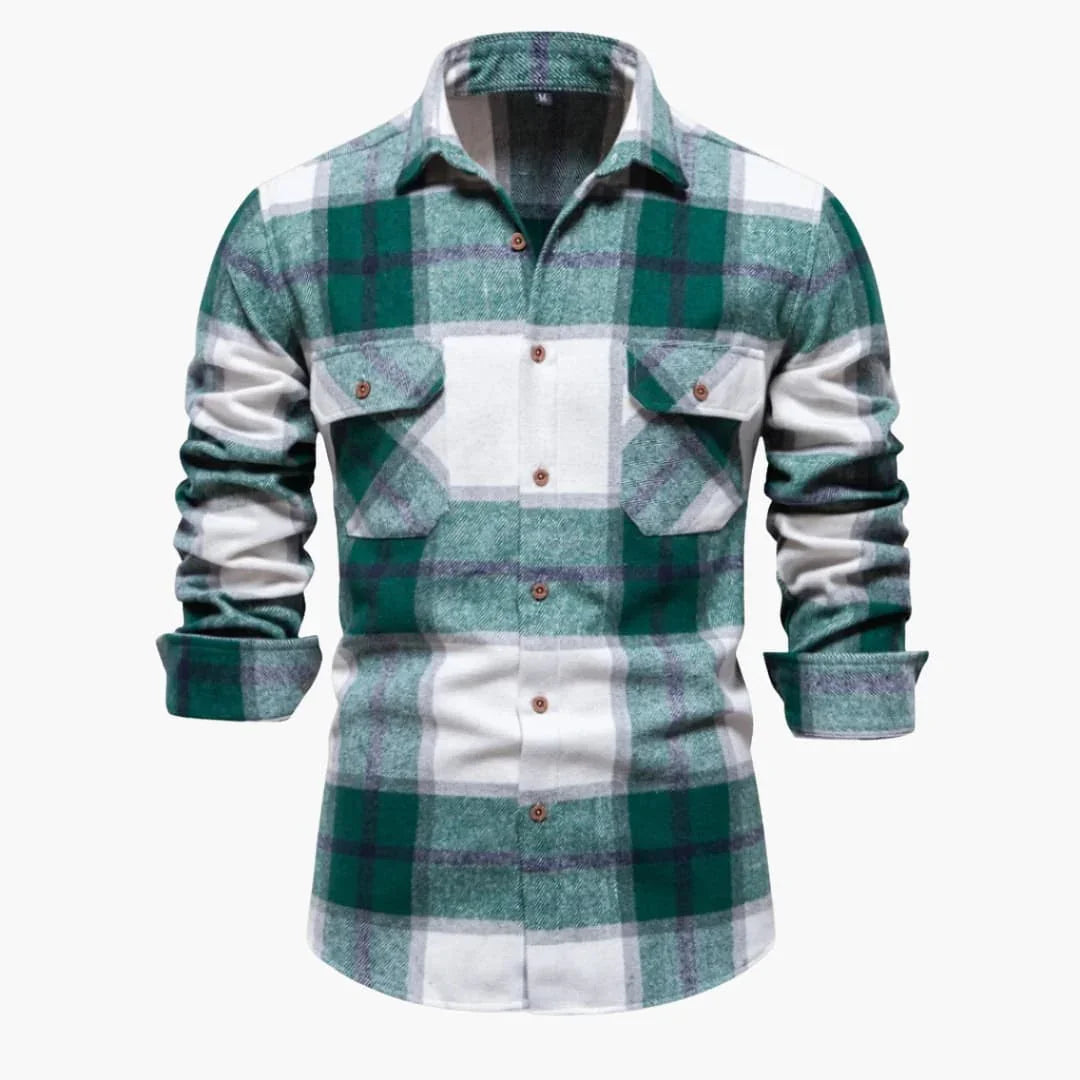 Bavane | Men's Checkered Shirt with Button Placket