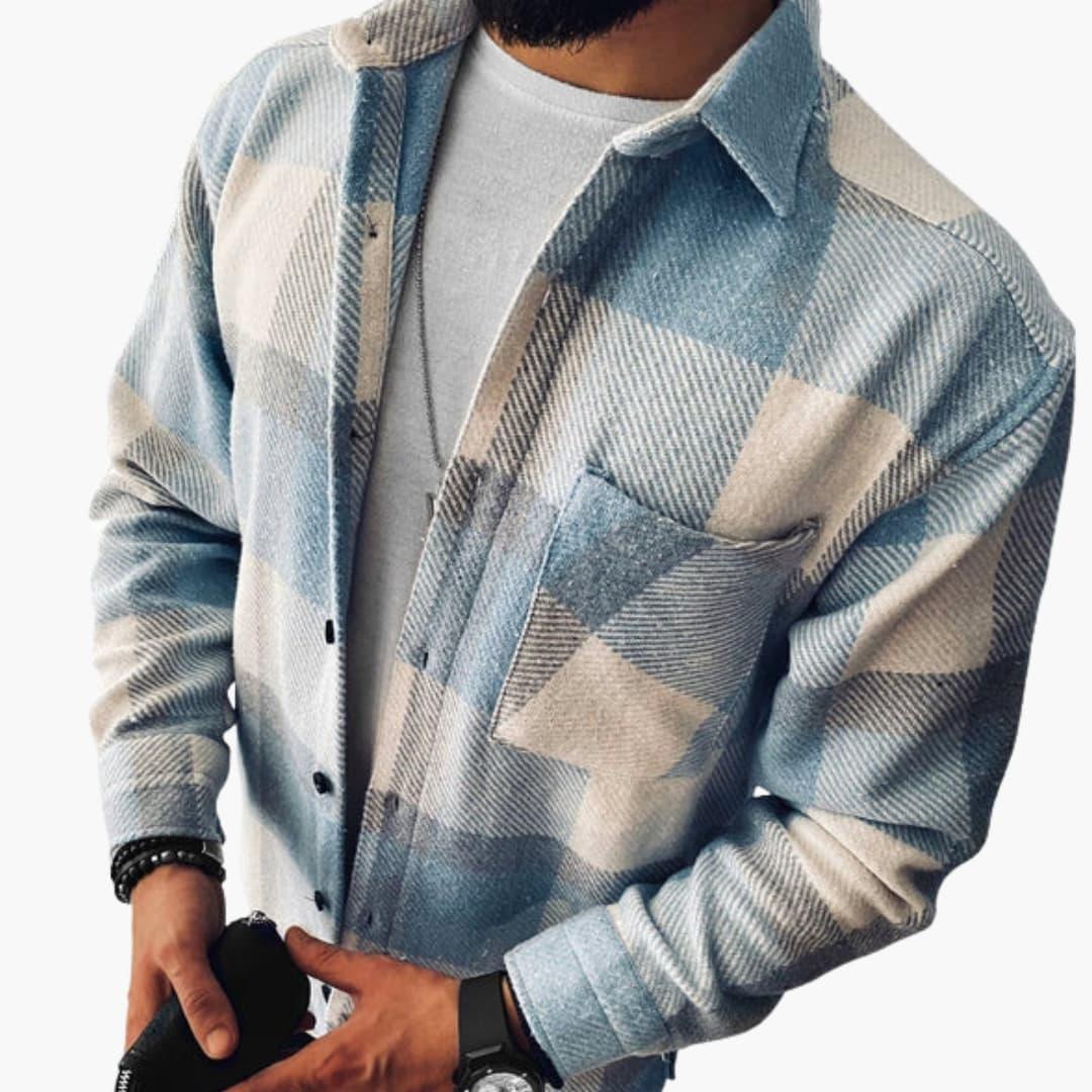 Bavane | Men's Checkered Shirt with Long Sleeves