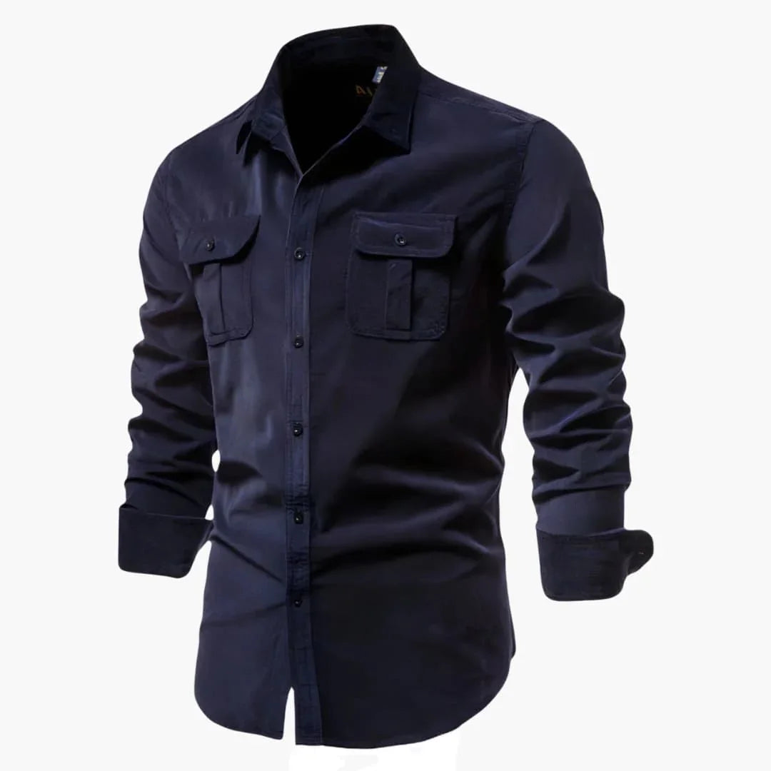 Bavane | Men's Long Sleeve Shirt with Button Closure and Chest Pockets