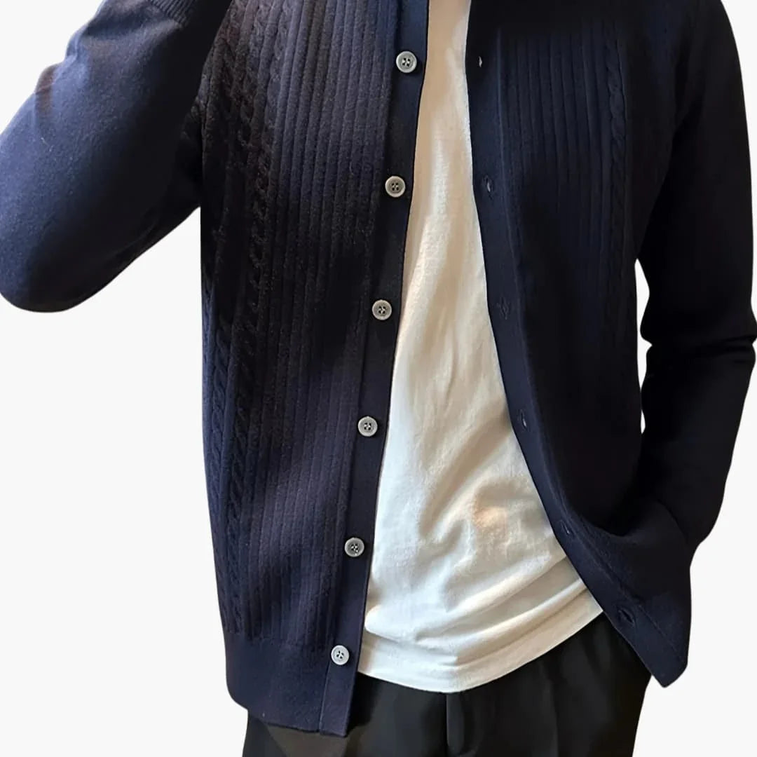 Bavane | Men's Sweater with Shawl Collar and Button Closure