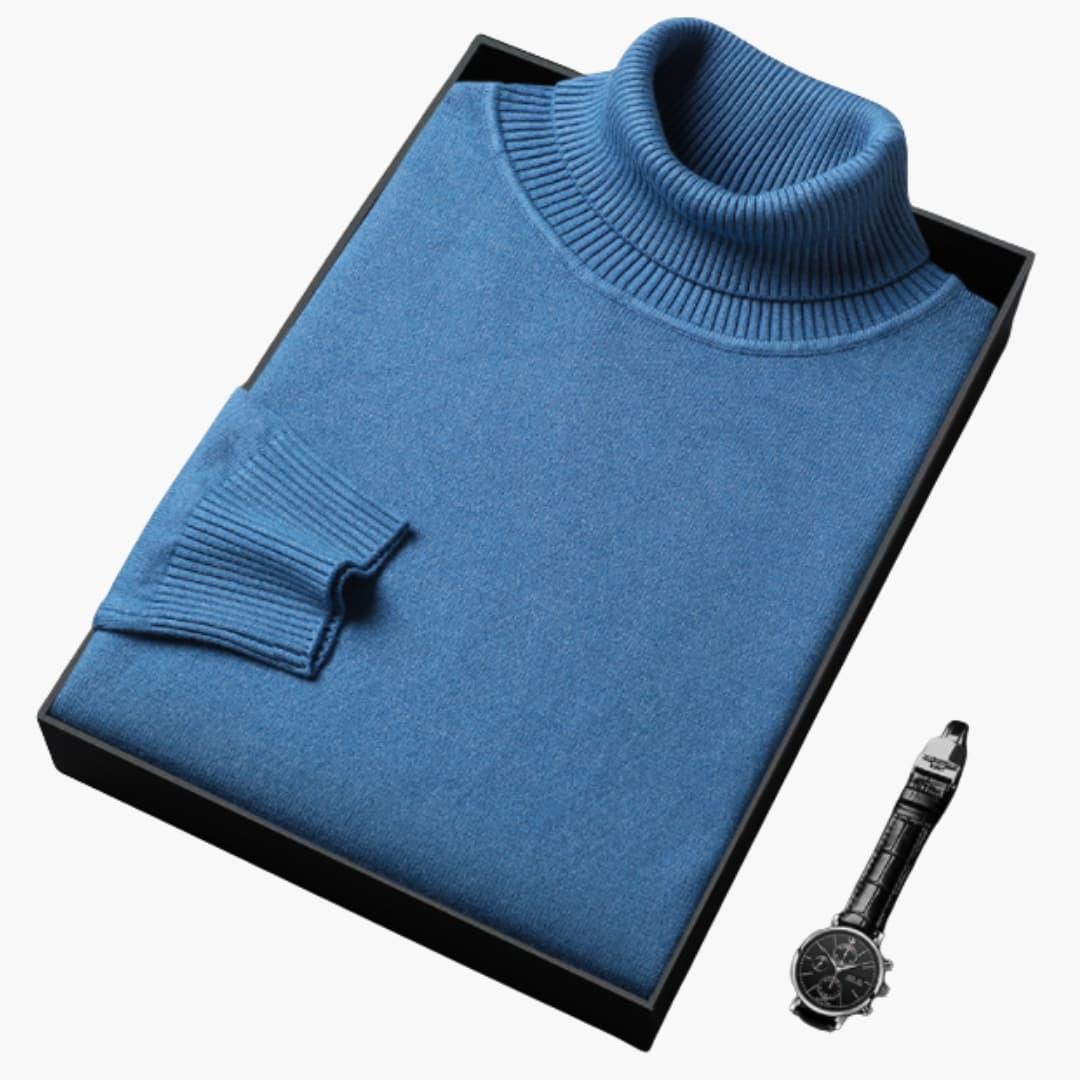 Bavane | Men's Turtleneck Sweater with Long Sleeves and Ribbed Hem