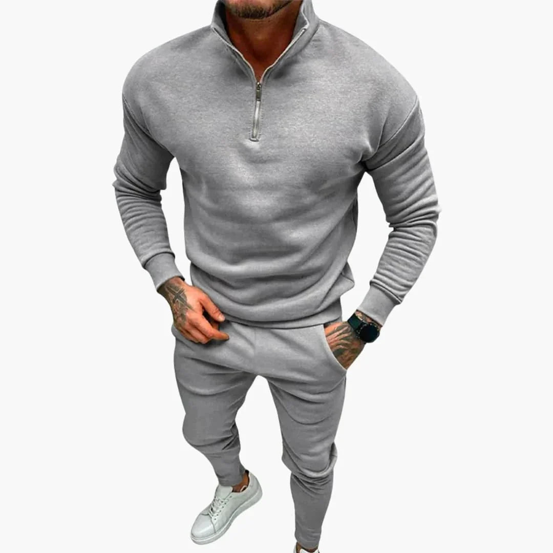 Bavane | Men's Tracksuit with Zipper Collar and Matching Pants