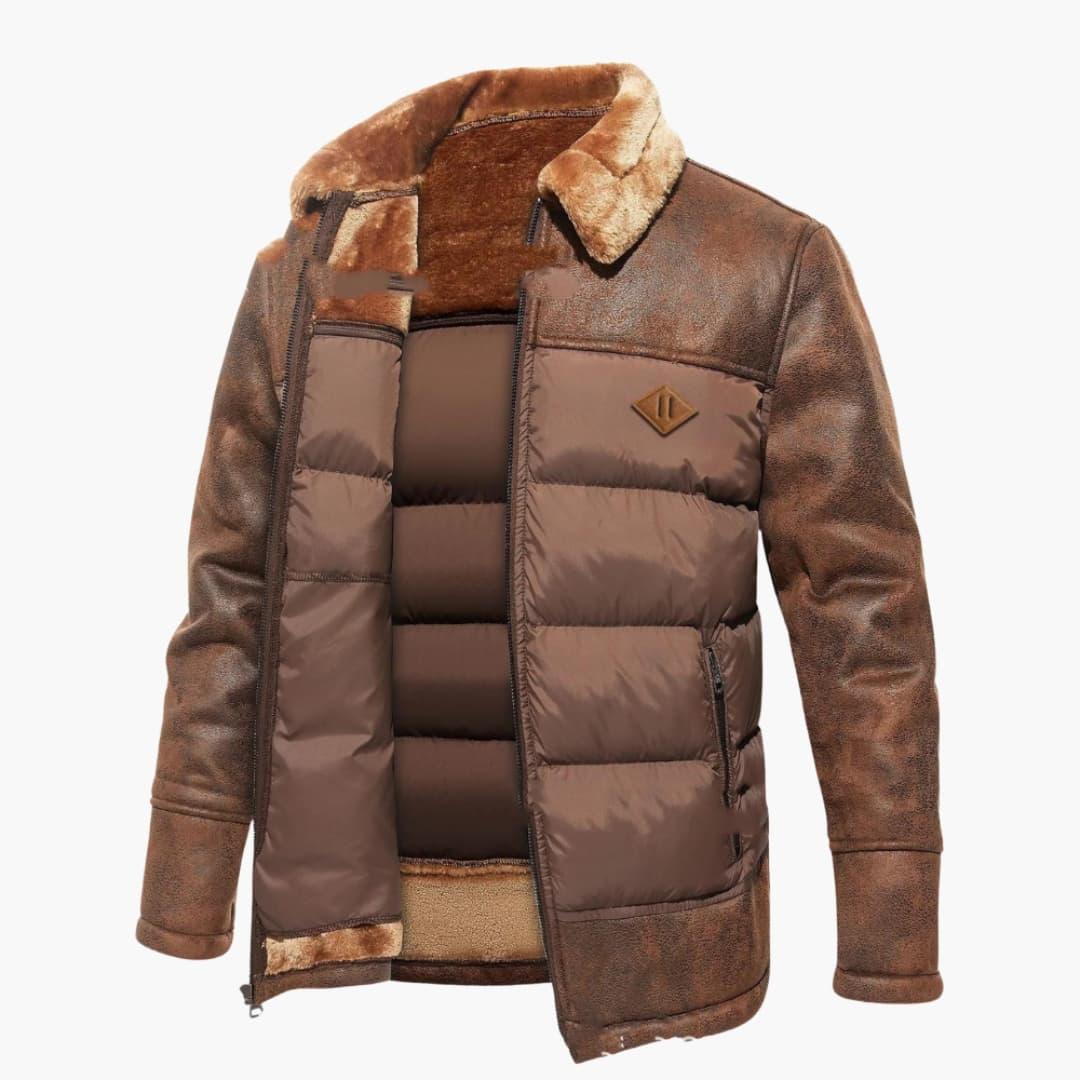 Bavane | Men's Jacket with Quilting and Faux Fur Collar