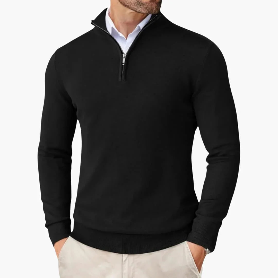 Bavane | Men's sweater with quarter zip and long sleeves
