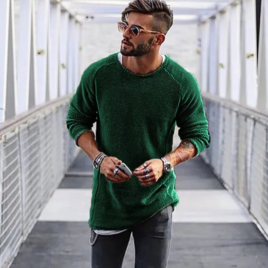 Bavane | Men's Knitted Sweater with Round Neck and Ribbed Cuffs