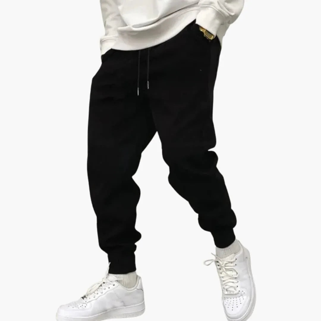 Bavane | Men's Jogging Pants with Los Angeles Print and Drawstring Waist