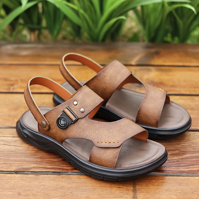 Bavane | Men's Sandals with Slip On Design-Rubber Sole and Round Toe