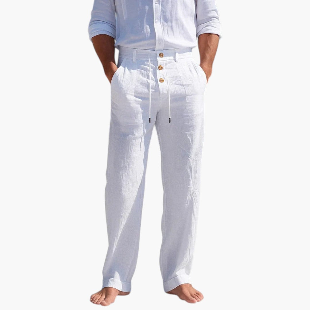 Bavane | Men's Linen Pants with Adjustable Waist and Pleats
