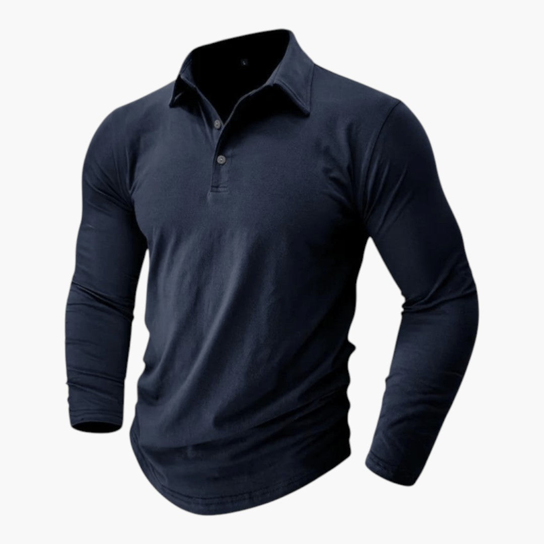 Bavane | Men's Polo with Structured Collar and Long Sleeves