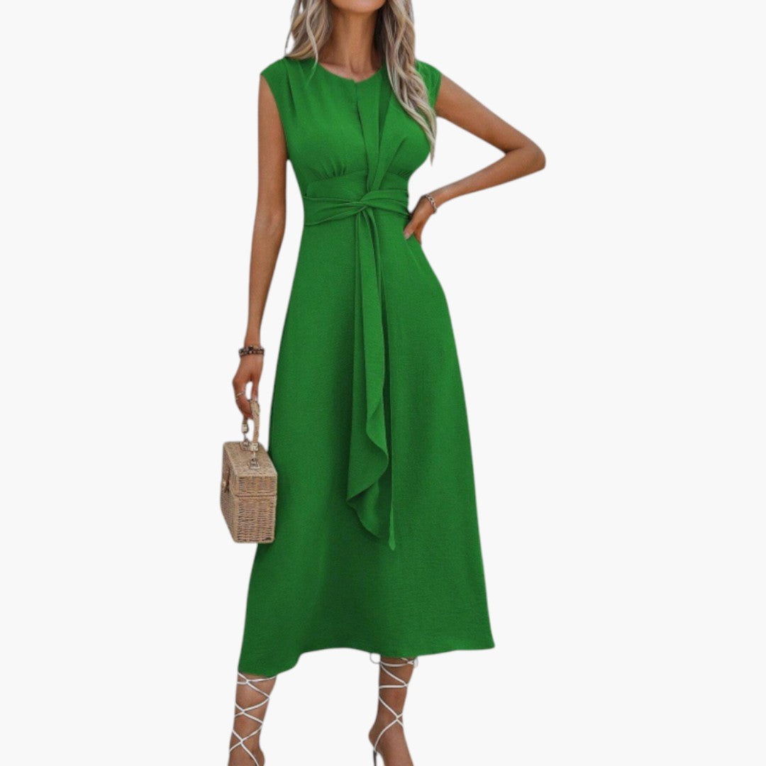 Bavane | Women's Maxi Dress with Round Neckline and Sleeveless Design