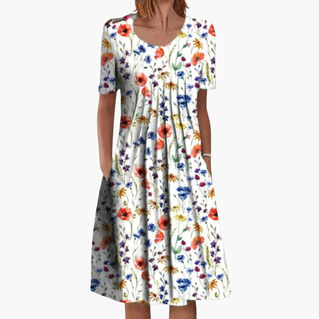 Bavane | Women's Midi Dress with Layered Design and Fitted Waist