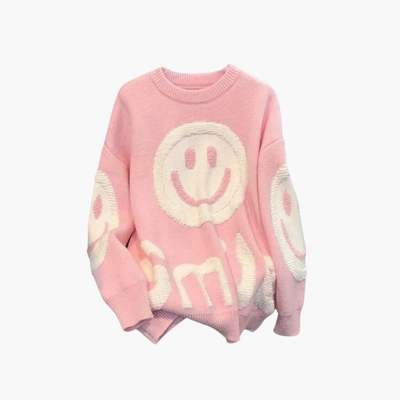 Bavane | Casual Smiley Print Sweater for Women - Oversized Cardigan