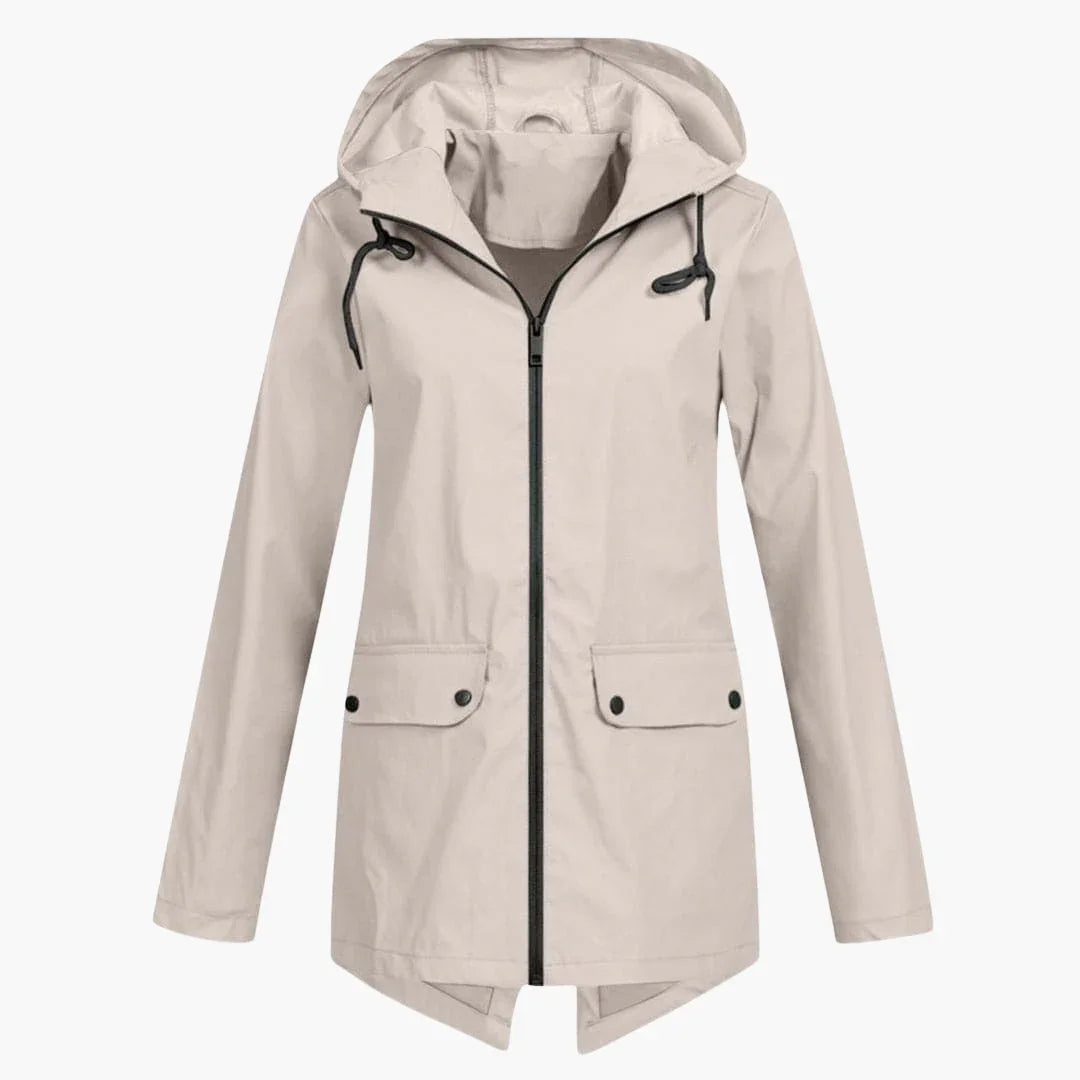 Bavane | Women's Raincoat with Adjustable Hood and Zipper