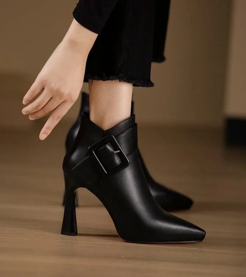 Bavane | Women's Ankle Boots with Buckle Detail and Block Heel