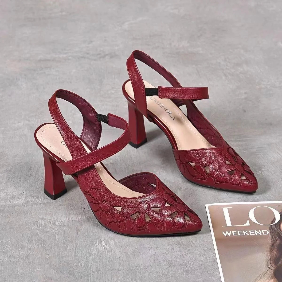 Bavane | Women's Heel Sandals with Buckle Closure and Cushioned Insole