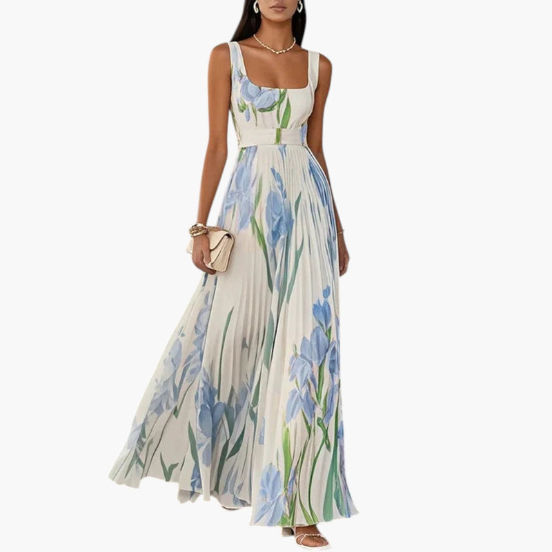 Bavane | Women's Maxi Dress with Floral Pattern and A-Line Fit