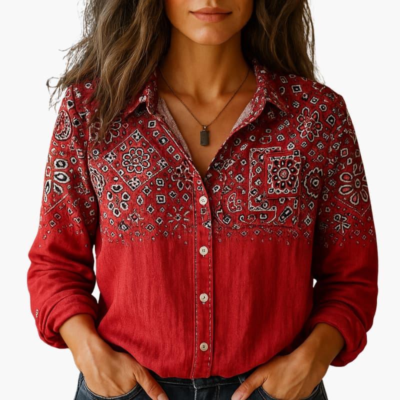 Bavane | Womens Shirt with Collar and Button Closure