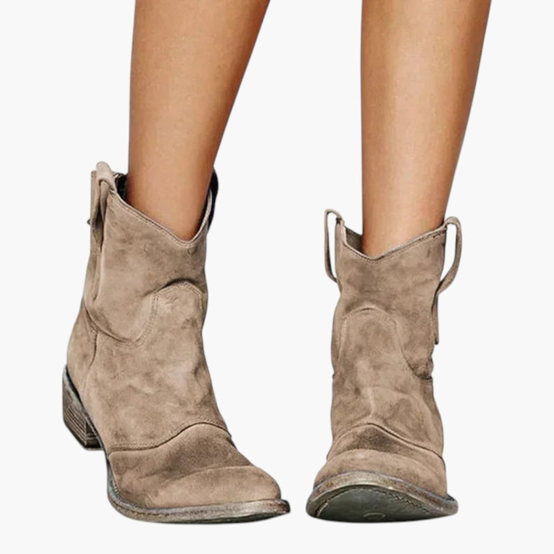 Bavane | Women's Western Ankle Boots with Pull Tabs and Textured Sole
