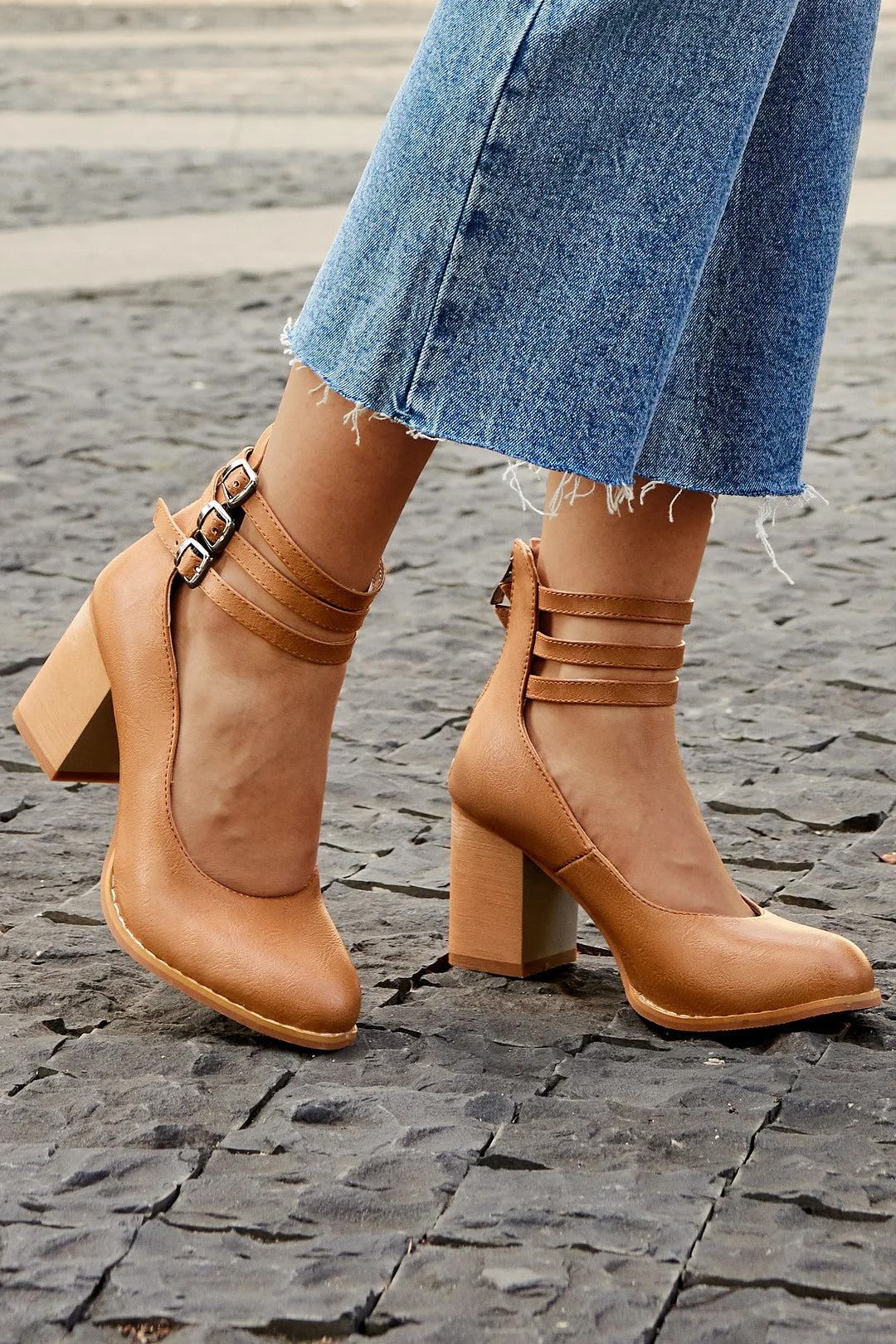 Bavane | Womens Orthopedic Sandals with Ankle Strap and Block Heel
