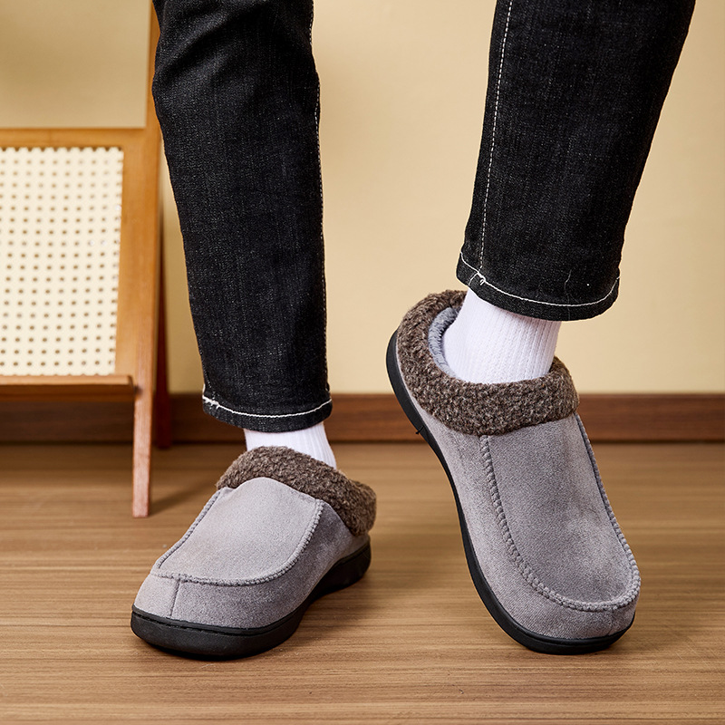 Bavane | Men's Warm Slip-On House Slippers | Plush-Lined Indoor Shoes