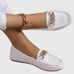 Women's Flat Loafers with Chain Detail and Slip On