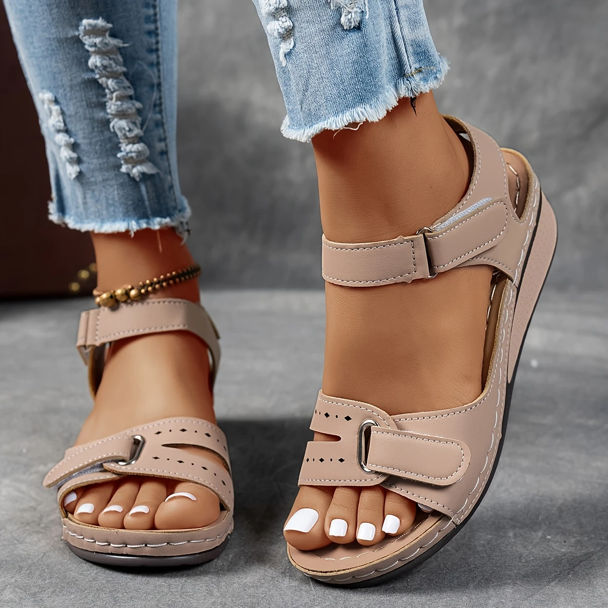 Women's Orthopedic Sandals with Cushioned Footbed and Wedge Sole