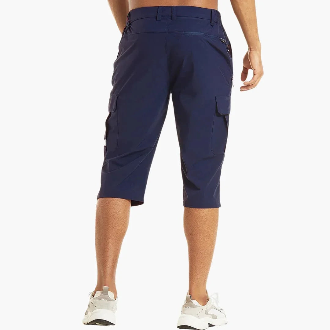 Men's Summer Cargo Shorts with Stretch Fabric and Zipper Pockets