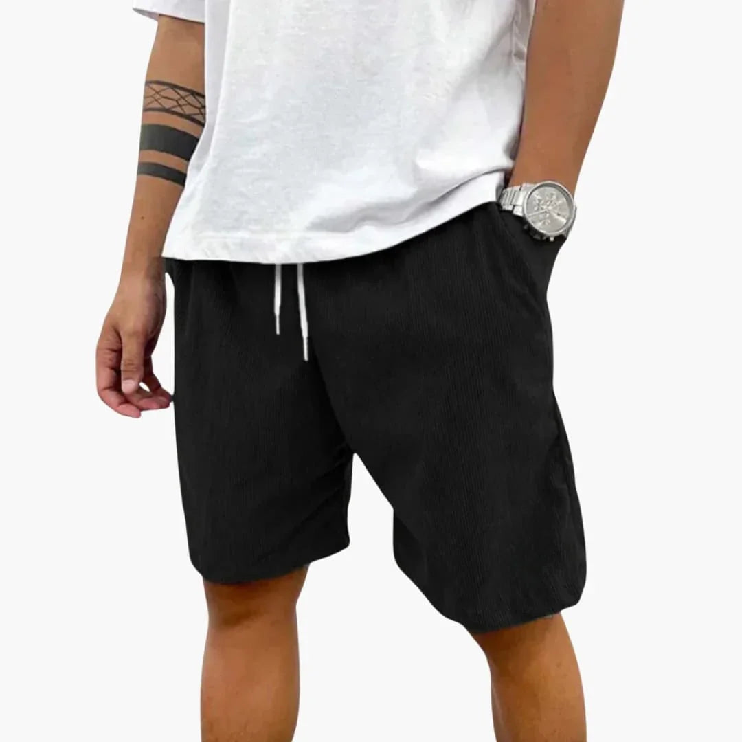 Men's Summer Shorts with Drawstring and Cord Structure