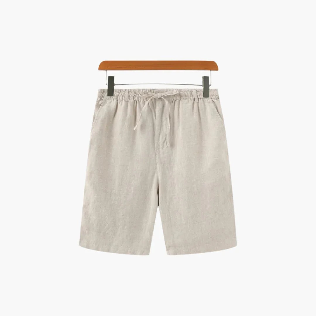 Men's Linen Shorts with Drawstring and Side Pockets