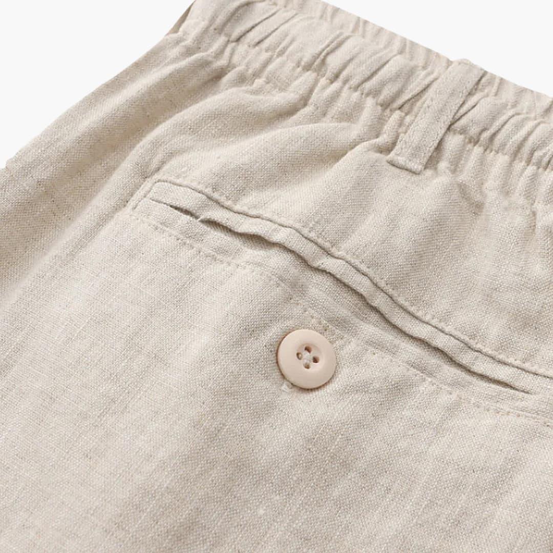 Men's Linen Shorts with Drawstring and Side Pockets
