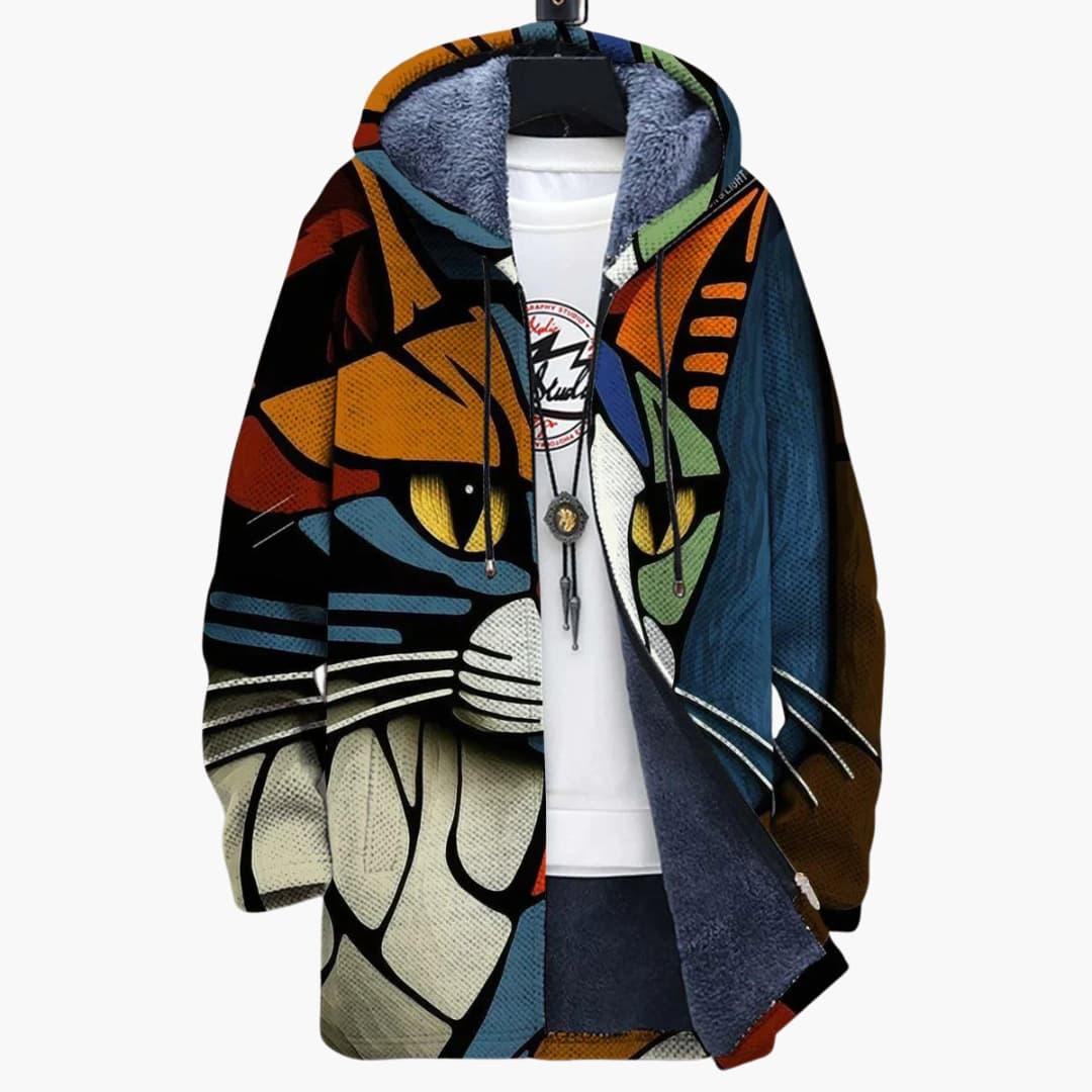Cat Pattern Knit Cardigan for Women