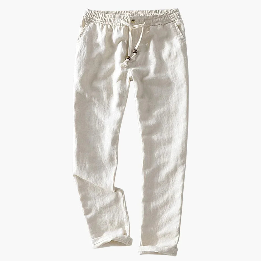 Men's Summer Pants with Elastic Waistband and Drawstring