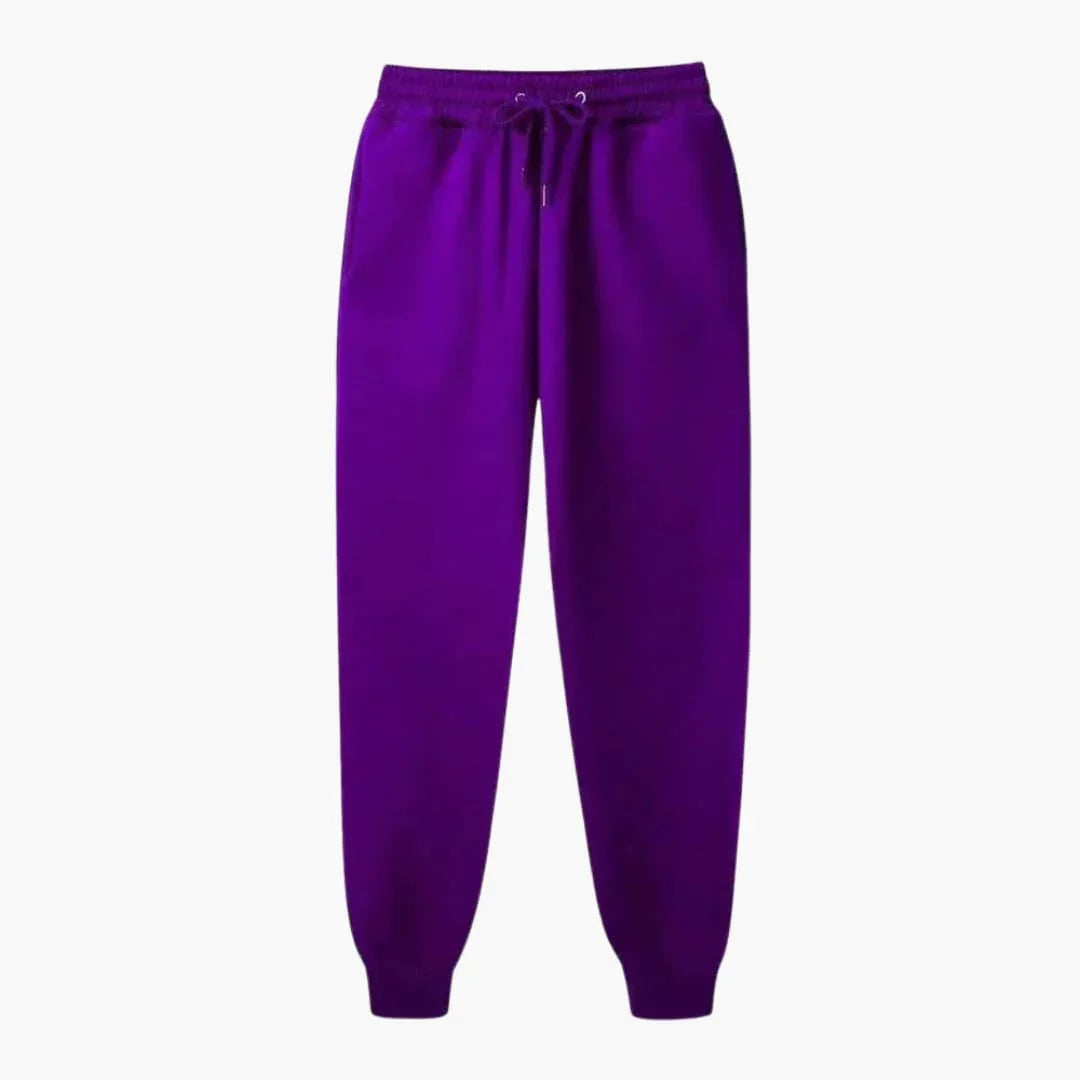 Unisex Jogging Pants with Drawstring Waistband and Cuffs at the Hem