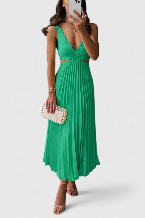 Women's Wedding Guest Dress | Sleeveless Pleated