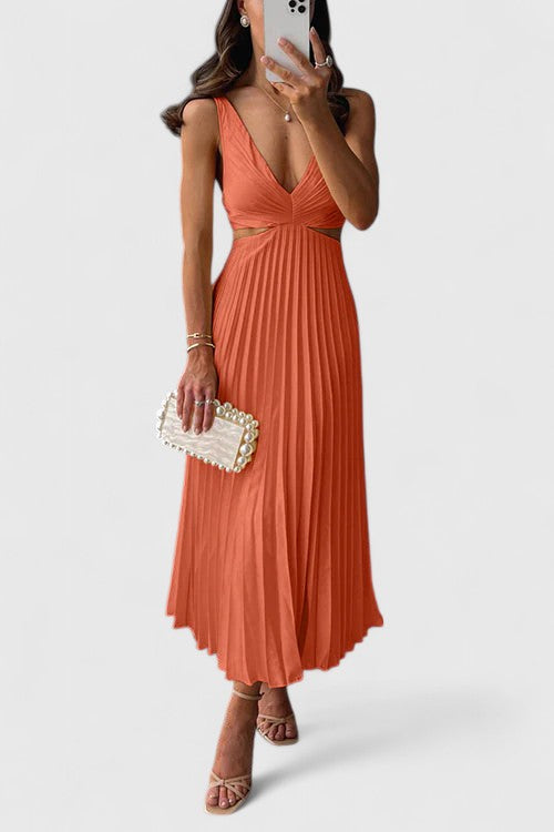 Women's Wedding Guest Dress | Sleeveless Pleated